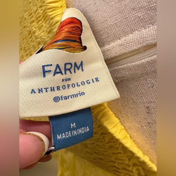 NWT Farm Rio Anthropologie Jaune Dress - Picture 6 of 7